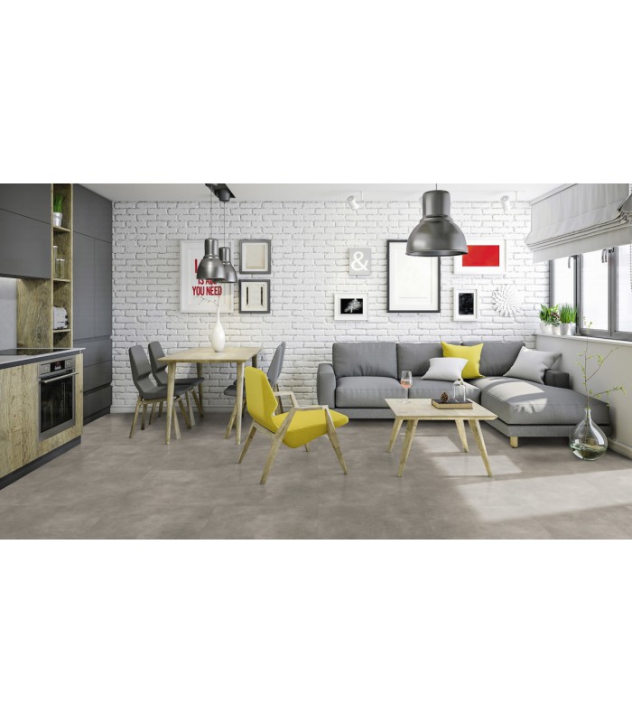 Dalle PVC sol Creation 40 à coller - Bloom Uni Taupe - 610 mm x 610 mm