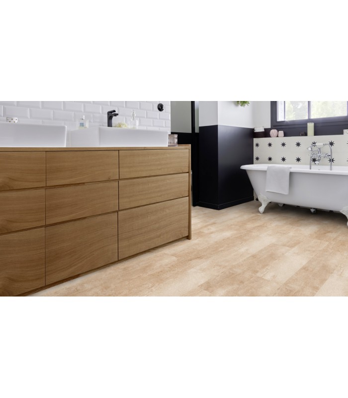 Lame PVC sol Creation 40 à coller Salento Light Grey - 184 mm x 1219 mm