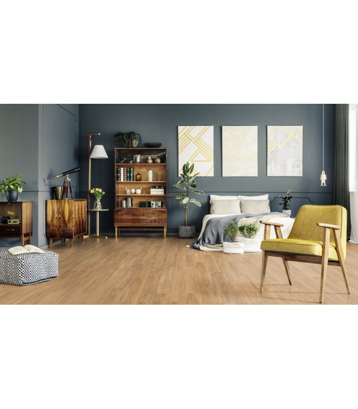 Lame PVC sol Creation 40 à coller Swiss Oak Golden - 184 mm x 1219 mm