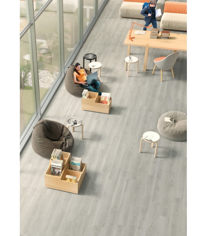 Lame PVC sol Creation 55 à coller - Charming Oak Grey - 184 mm x 1219 mm
