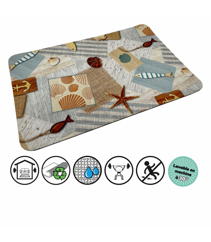 TAPIS MULTIUSAGE PLAGE DE SABLE SPECIAL CUISINE
