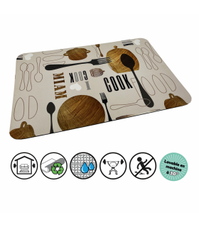Tapis multiusage Cooking spécial cuisine antidérapant