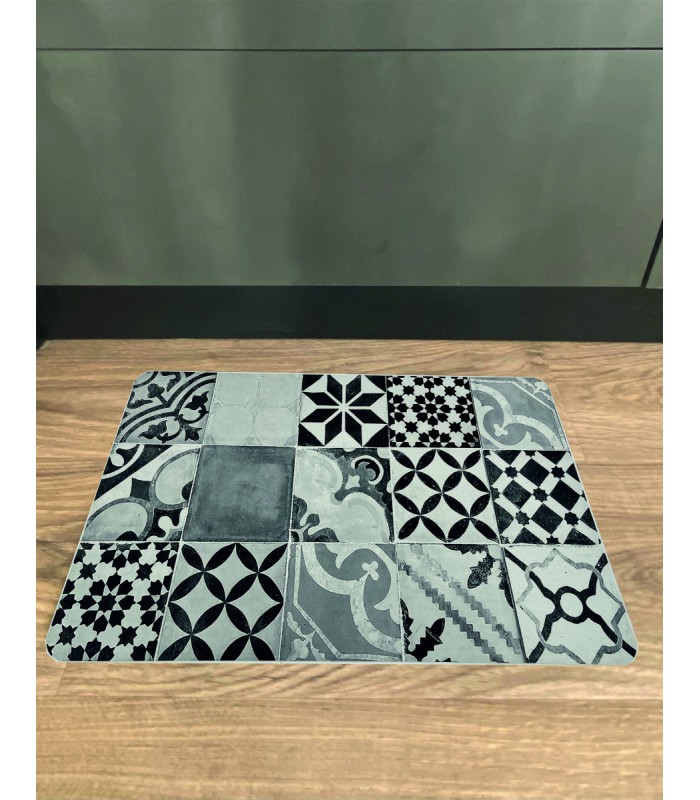 Tapis cuisine carreau de ciment antidérapant NOVOTEX