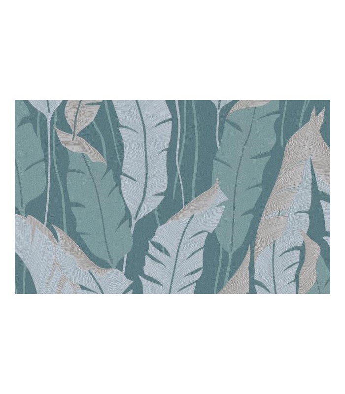 PAPIER PEINT SANS PVC FEUILLAGE BLEU - 4EARTH - MELISSA - 10,05 X 0,53M