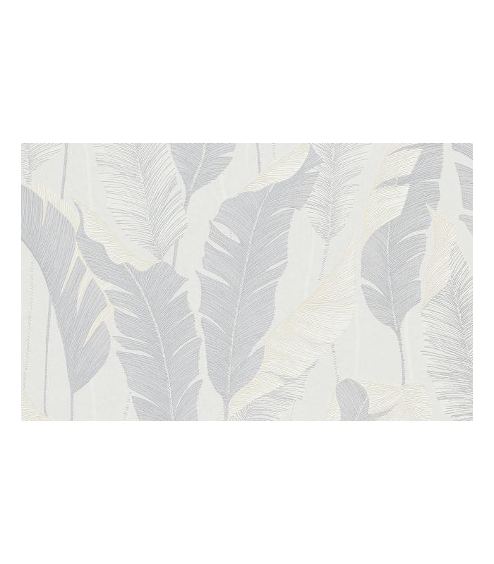 PAPIER PEINT SANS PVC FEUILLAGE GRIS - 4EARTH - MELISSA - 10,05 X 0,53M