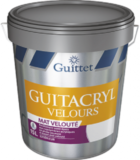Guittet Guitacryl Velours Peinture Protection et Décoration des Façades - Blanc - 15L