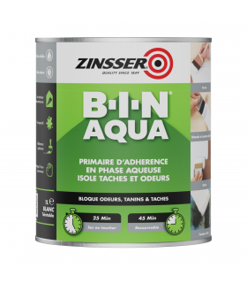 Zinsser Bin Aqua - Primaire d'Accrochage en Phase Aqueuse Opacifiant et Isolant