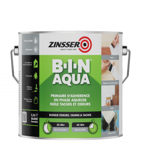 Zinsser Bin Aqua - Primaire d'Accrochage en Phase Aqueuse Opacifiant et Isolant