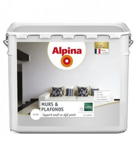 Alpina Peinture Acrylique Murs & Plafonds Blanc Satin