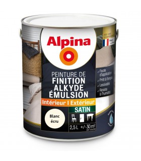 Alpina Peinture Alkyde en Emulsion Bois & Multisupports - Intérieur & Extérieur - Satin