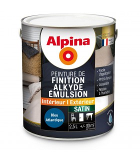 Alpina Peinture Alkyde en Emulsion Bois & Multisupports - Intérieur & Extérieur - Satin