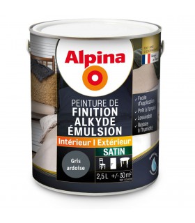 Alpina Peinture Alkyde en Emulsion Bois & Multisupports - Intérieur & Extérieur - Satin