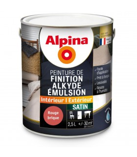 Alpina Peinture Alkyde en Emulsion Bois & Multisupports - Intérieur & Extérieur - Satin