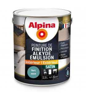 Alpina Peinture Alkyde en Emulsion Bois & Multisupports - Intérieur & Extérieur - Satin