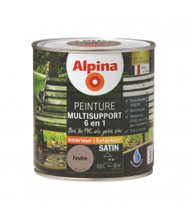 Alpina Peinture Multisupports 6 en 1 - Monocouche - Intérieur & Extérieur - Satin