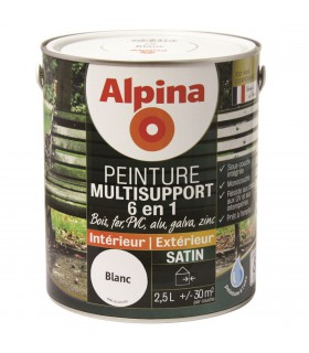 Alpina Peinture Multisupports 6 en 1 - Monocouche - Intérieur & Extérieur - Satin