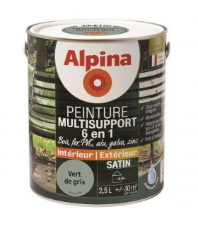 Alpina Peinture Multisupports 6 en 1 - Monocouche - Intérieur & Extérieur - Satin
