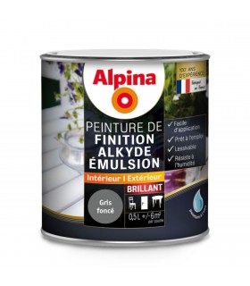 Alpina Peinture Alkyde en Emulsion Bois & Multisupports - Intérieur & Extérieur - Brillant