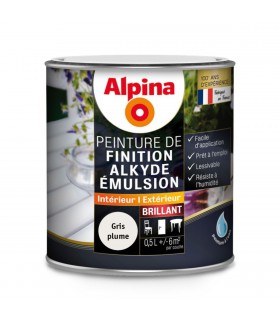 Alpina Peinture Alkyde en Emulsion Bois & Multisupports - Intérieur & Extérieur - Brillant