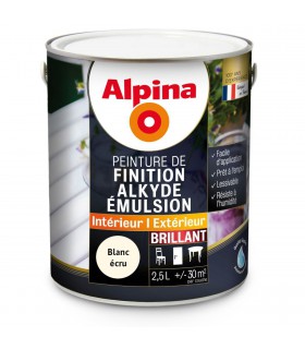 Alpina Peinture Alkyde en Emulsion Bois & Multisupports - Intérieur & Extérieur - Brillant