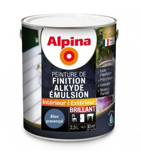 Alpina Peinture Alkyde en Emulsion Bois & Multisupports - Intérieur & Extérieur - Brillant