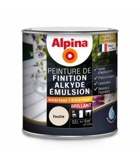 Alpina Peinture Alkyde en Emulsion Bois & Multisupports - Intérieur & Extérieur - Brillant