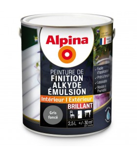 Alpina Peinture Alkyde en Emulsion Bois & Multisupports - Intérieur & Extérieur - Brillant