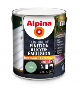 Alpina Peinture Alkyde en Emulsion Bois & Multisupports - Intérieur & Extérieur - Brillant