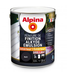 Alpina Peinture Alkyde en Emulsion Bois & Multisupports - Intérieur & Extérieur - Brillant