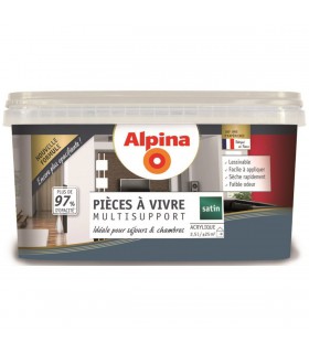 Alpina Peinture Acrylique Multisupports - Pièces à Vivre - Satin - 2,5L