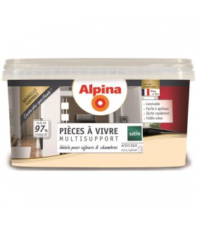 Alpina Peinture Acrylique Multisupports - Pièces à Vivre - Satin - 2,5L