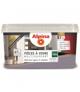 Alpina Peinture Acrylique Multisupports - Pièces à Vivre - Satin - 2,5L