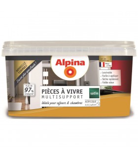 Alpina Peinture Acrylique Multisupports - Pièces à Vivre - Satin - 2,5L