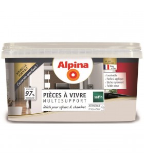 Alpina Peinture Acrylique Multisupports - Pièces à Vivre - Satin - 2,5L