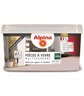 Alpina Peinture Acrylique Multisupports - Pièces à Vivre - Satin - 2,5L