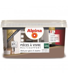 Alpina Peinture Acrylique Multisupports - Pièces à Vivre - Satin - 2,5L