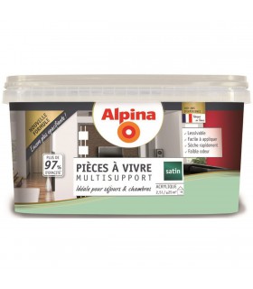 Alpina Peinture Acrylique Multisupports - Pièces à Vivre - Satin - 2,5L