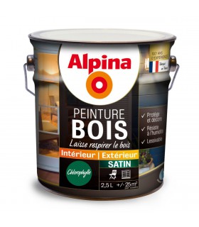 Alpina Peinture Bois Microporeuse - Intérieur & Extérieur - Satin