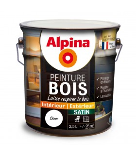 Alpina Peinture Bois Microporeuse - Intérieur & Extérieur - Satin