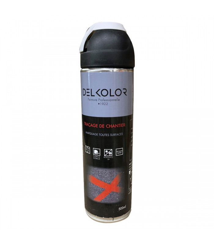 Delkolor Peinture de Traçage et Marquage au sol en Aérosol - 500ml