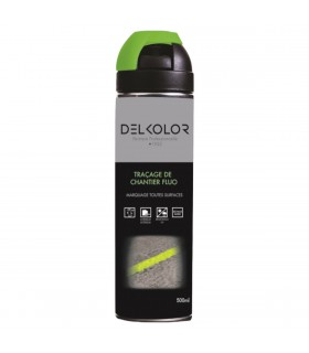 Delkolor Peinture de Traçage et Marquage au Sol Fluo en Aérosol - 500ml