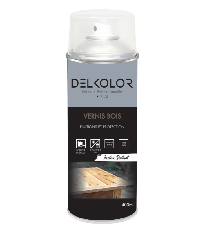 Delkolor Vernis Spécial Bois Incolore en Aérosol - 400ml