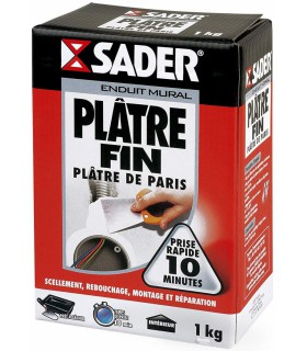 Plâtre fin en poudre Sader - prise rapide 10 min