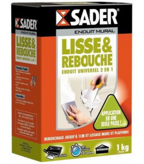 Enduit mural Lisse et Rebouche Sader 1kg