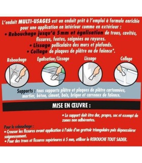 Enduit mural multi‐usages Sader prêt à l'emploi intérieur extérieur