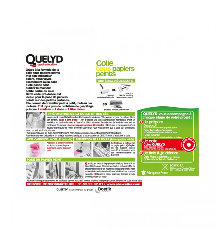 Colle tous papiers peints indicateur coloré