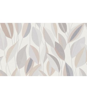 PAPIER PEINT INTISSE FOLIAGE GRIS BEIGE  - GENTLE - 10,05 X 0,53M