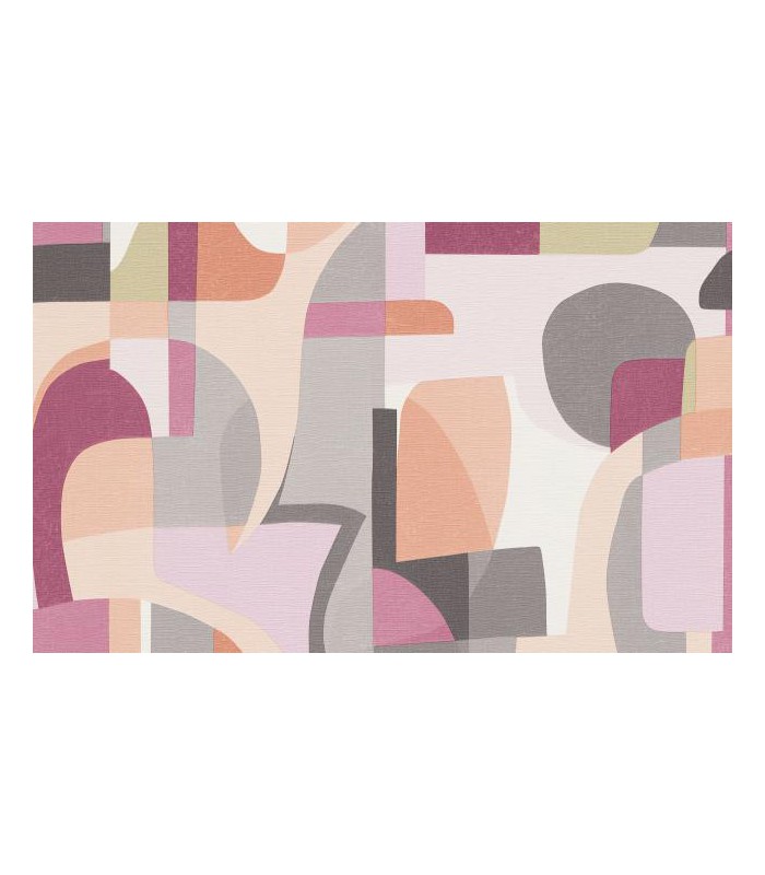 PAPIER PEINT INTISSE FRAGMENT ROSE GRIS - GENTLE - 10,05 X 0,53M