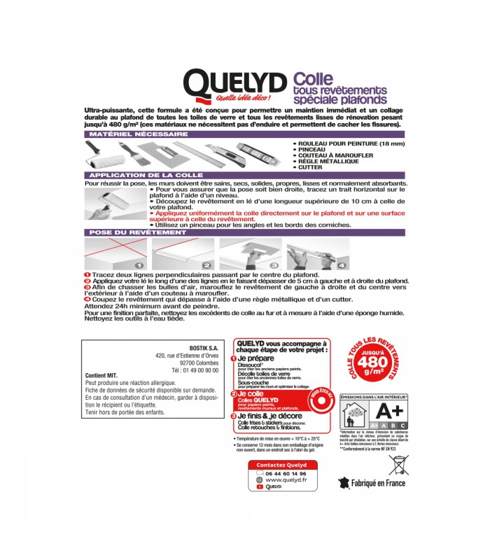 Colle tous revêtements spéciale plafonds 6KG