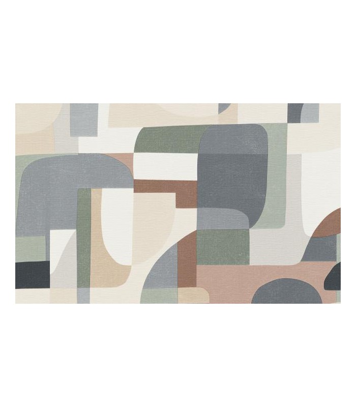 PAPIER PEINT INTISSE FRAGMENT VERT MARRON - GENTLE - 10,05 X 0,53M